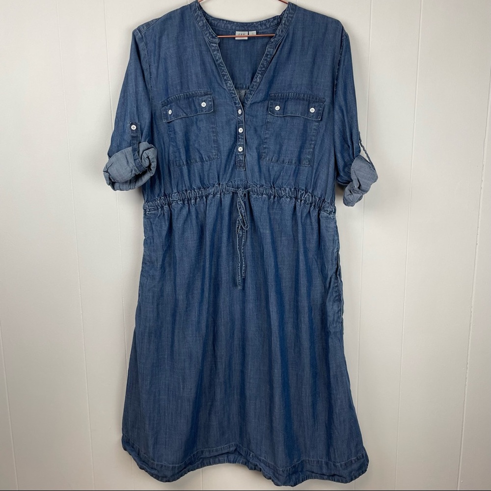 GAP Denim Blue Midi Dress
